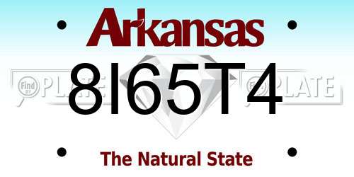8I65T4 Arkansas License Plate