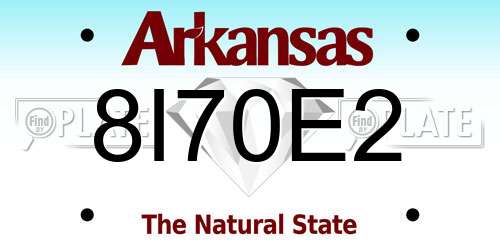 8I70E2 Arkansas License Plate