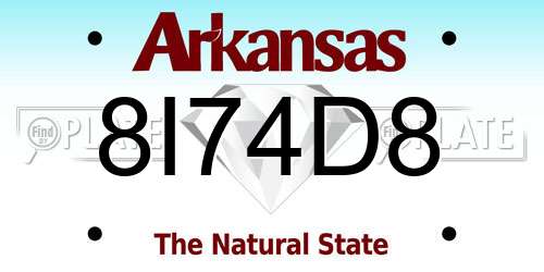 8I74D8 Arkansas License Plate