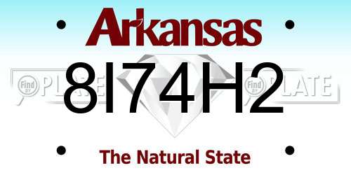 8I74H2 Arkansas License Plate