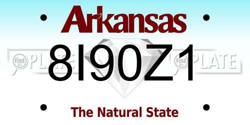 8I90Z1 Arkansas License Plate