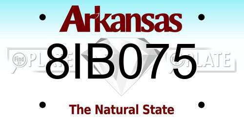 8IB075 Arkansas License Plate