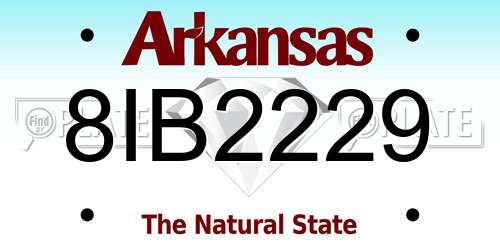 8IB2229 Arkansas License Plate