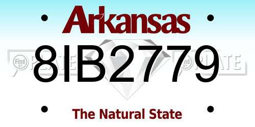8IB2779 Arkansas License Plate