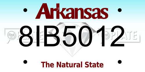 8IB5012 Arkansas License Plate