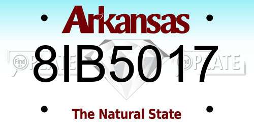 8IB5017 Arkansas License Plate