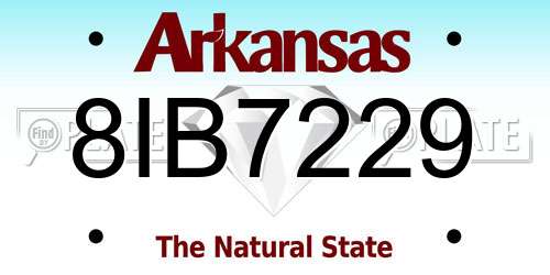 8IB7229 Arkansas License Plate