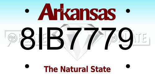 8IB7779 Arkansas License Plate