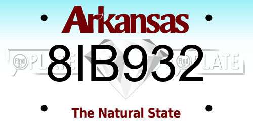8IB932 Arkansas License Plate
