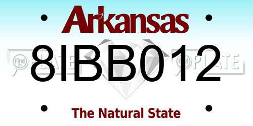 8IBB012 Arkansas License Plate