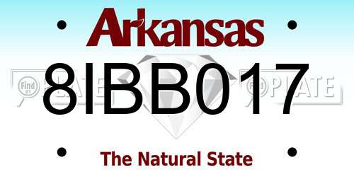 8IBB017 Arkansas License Plate
