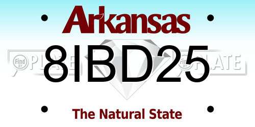 8IBD25 Arkansas License Plate