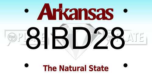8IBD28 Arkansas License Plate