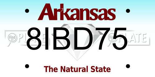 8IBD75 Arkansas License Plate