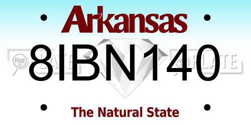 8IBN140 Arkansas License Plate