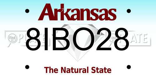 8IBO28 Arkansas License Plate