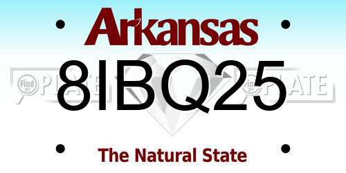 8IBQ25 Arkansas License Plate