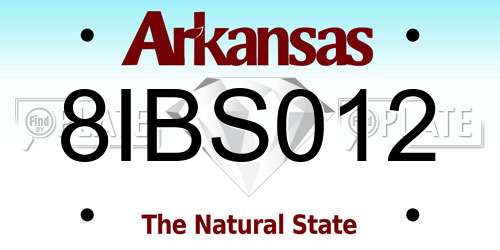 8IBS012 Arkansas License Plate