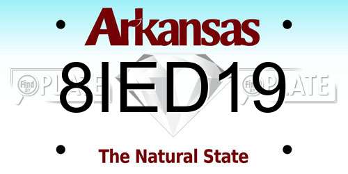 8IED19 Arkansas License Plate