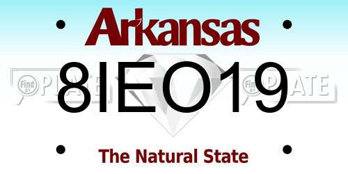 8IEO19 Arkansas License Plate