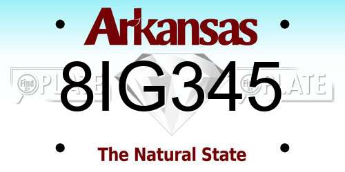 8IG345 Arkansas License Plate