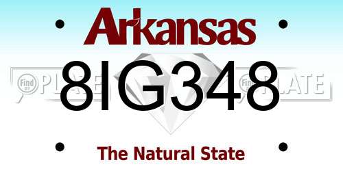 8IG348 Arkansas License Plate