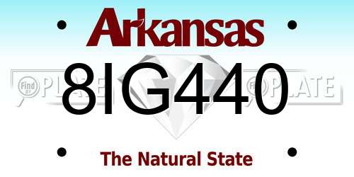 8IG440 Arkansas License Plate