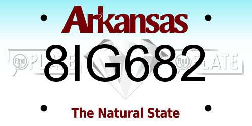 8IG682 Arkansas License Plate