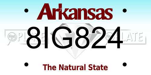 8IG824 Arkansas License Plate