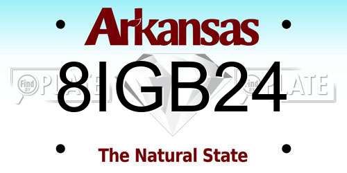 8IGB24 Arkansas License Plate
