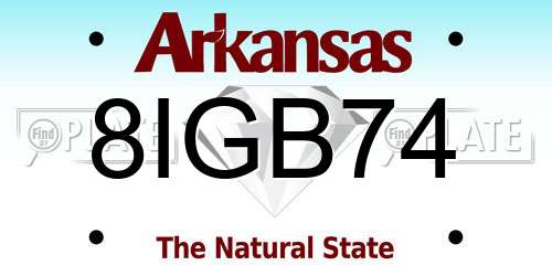 8IGB74 Arkansas License Plate