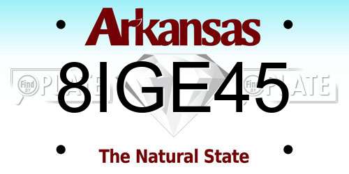 8IGE45 Arkansas License Plate