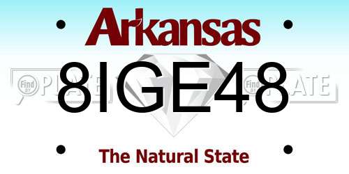 8IGE48 Arkansas License Plate