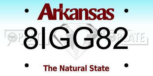 8IGG82 Arkansas License Plate