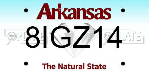 8IGZ14 Arkansas License Plate