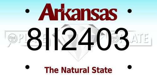 8II2403 Arkansas License Plate
