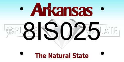 8IS025 Arkansas License Plate
