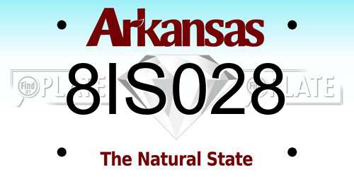 8IS028 Arkansas License Plate