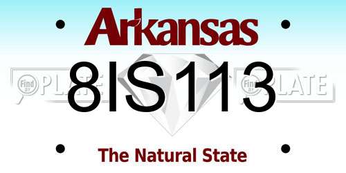 8IS113 Arkansas License Plate
