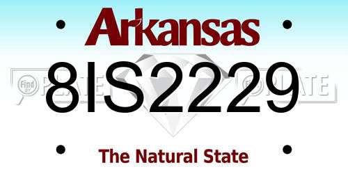 8IS2229 Arkansas License Plate