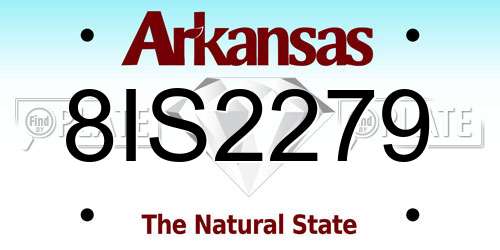 8IS2279 Arkansas License Plate