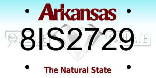 8IS2729 Arkansas License Plate