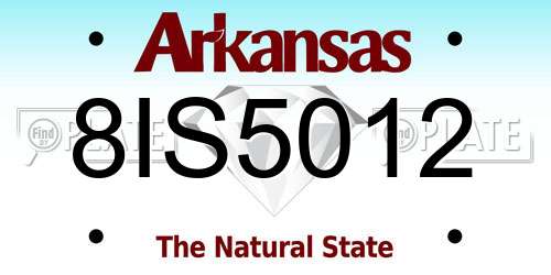 8IS5012 Arkansas License Plate