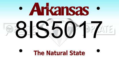 8IS5017 Arkansas License Plate