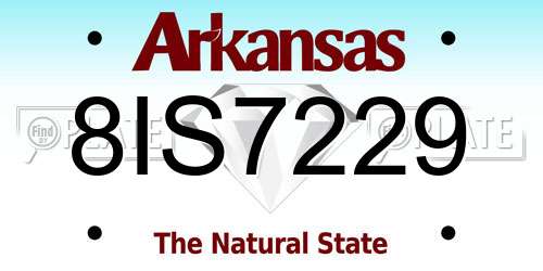 8IS7229 Arkansas License Plate