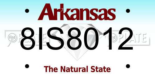 8IS8012 Arkansas License Plate