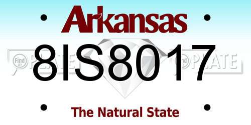 8IS8017 Arkansas License Plate