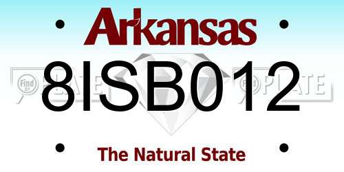 8ISB012 Arkansas License Plate