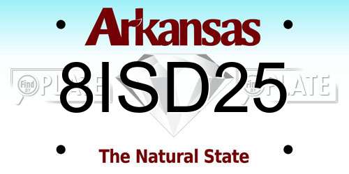 8ISD25 Arkansas License Plate