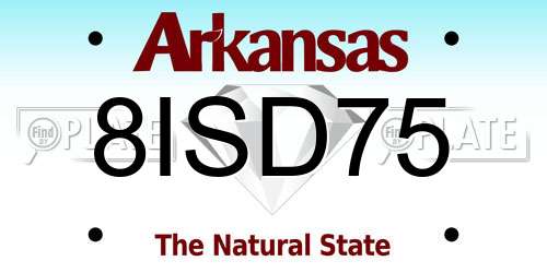 8ISD75 Arkansas License Plate
